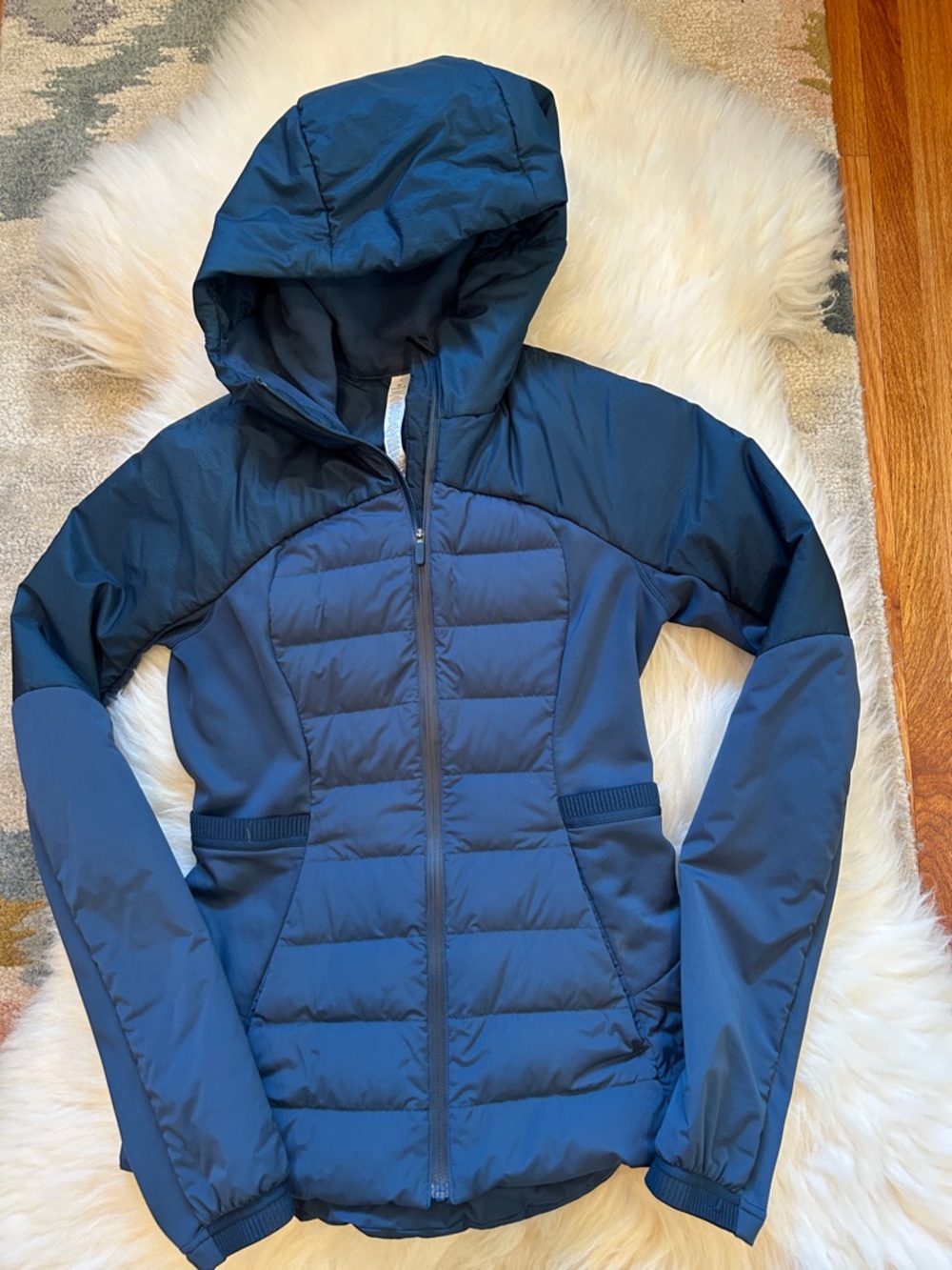 Vintage LuluLemon Teal Hooded Lightweight Puffer Jacket